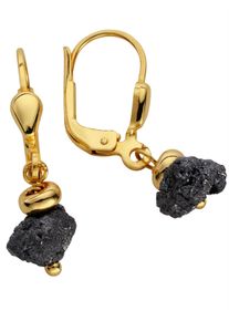 Lady Damen Paar Ohrhänger, Rohdiamant ct, Metall, gold, Metall, Ohrringe