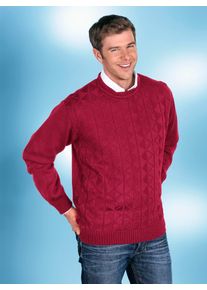 CLASSIC Herren Rundhalspullover "Pullover", rot, Gr. 52, unifarben, 100% Polyacryl, Pullover
