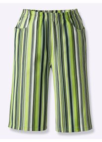 Classic Basics Damen Bermudas, grün, Gr. 38, gemustert, gestreift, mehrfarbig, 100% Baumwolle, Hosen