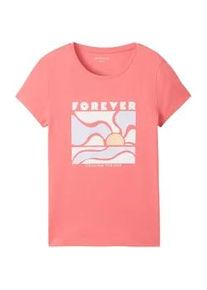 Tom Tailor Mädchen T-Shirt mit Print, rosa, Print, Gr. 152