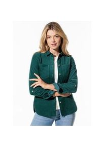 Walbusch Damen Feincord Bluse samtweich einfarbig Smaragd 48 - Langarm