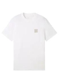 Tom Tailor DENIM Herren T-Shirt mit Print, weiß, Uni, Gr. XXL