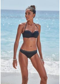 JETTE Set: Bügel-Bandeau-Bikini 'Londyn' schwarz Gr. 34 Cup D. Mit Seitlichen Stäbchen