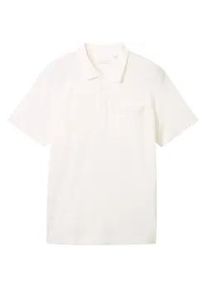 Tom Tailor Herren Poloshirt mit Struktur, weiß, Uni, Gr. XXL