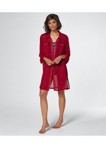 feel good sheego Gro&szlig;e Gr&ouml;&szlig;en Strandbluse mit krempelbaren 3/4-&Auml;rmeln, rot, Gr&ouml;&szlig;e 36/38 - Damen