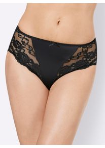 Sassa Mode sheego Gro&szlig;e Gr&ouml;&szlig;en Slip mit seitlichen Eins&auml;tzen, wei&szlig; + schwarz, Gr&ouml;&szlig;e 48 - Damen