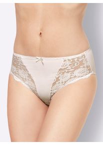 Sassa Mode sheego Gro&szlig;e Gr&ouml;&szlig;en Slip mit seitlichen Eins&auml;tzen, wei&szlig; + puder, Gr&ouml;&szlig;e 48 - Damen