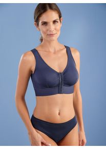 w&auml;schepur sheego Gro&szlig;e Gr&ouml;&szlig;en Vorderverschluss-BH ohne B&uuml;gel mit breitem Unterbrustband, marine, Gr&ouml;&szlig;e 105B - Damen