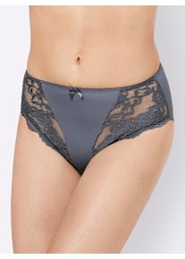 Sassa Mode sheego Gro&szlig;e Gr&ouml;&szlig;en Slip mit seitlichen Eins&auml;tzen, schwarz + anthrazit, Gr&ouml;&szlig;e 42 - Damen