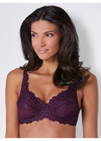 sheego Große Größen Bügel-BH mit Tüllstickerei, traube, Größe 95C - Damen