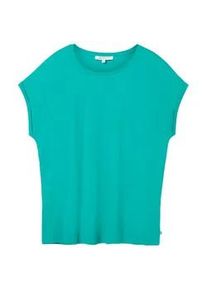 Tom Tailor DENIM Damen Basic T-Shirt, grün, Gr. XL