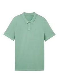 Tom Tailor DENIM Herren Basic Poloshirt, grün, Uni, Gr. XXL