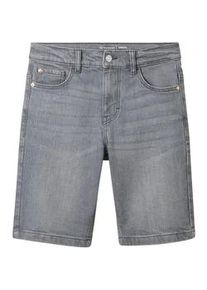 Tom Tailor Jungen Jeansshorts mit recycelter Baumwolle, grau, Uni, Gr. 152