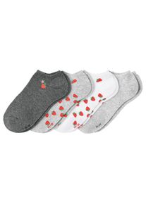 Gina Benotti 4 Paar Damen Sneaker-Socken mit Erdbeer-Motiv