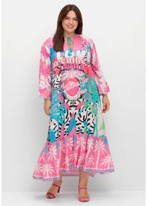 sheego loves miss goodlife Große Größen Maxikleid im Multicolor-Mustermix Gr. 42 blau von sheego für Damen