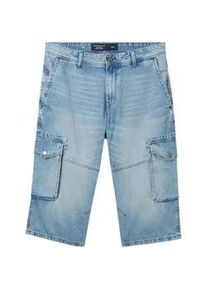 Tom Tailor Herren Morris Overknee Shorts mit recycelter Baumwolle, blau, Uni, Gr. 30