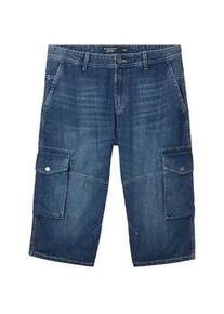 Tom Tailor Herren Morris Overknee Shorts mit recycelter Baumwolle, blau, Uni, Gr. 28