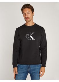 Sweatshirt Calvin Klein Jeans "OUTLINE MONOLOGO CREW NECK" Gr. L, schwarz (ck black) Herren Sweatshirts mit Markenlabel