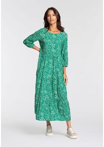 Blusenkleid Laura Scott Gr. 36, N-Gr, grün (grün, geblümt) Damen Kleider Lange in modischer Maxilänge
