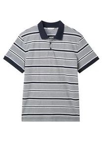 Tom Tailor Herren Poloshirt mit Streifenmuster, blau, Streifenmuster, Gr. XXL