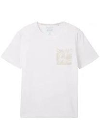 Tom Tailor Herren Strukturiertes T-Shirt mit Bio-Baumwolle, weiß, Uni, Gr. XXL