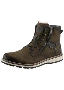 Winterboots Rieker Gr. 44, schwarz (khaki, schwarz) Herren Schuhe mit komfortabler Rieker TEX-Ausstattung, Freizeitschuh, Schnürschuh