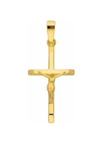 Ketten-Anhänger ADELIA ́S "585 Gold Kreuz Anhänger Korpus" Schmuckanhänger Gr. Damen, Gelbgold 585, goldfarben (gold) Damen Goldschmuck für & Herren