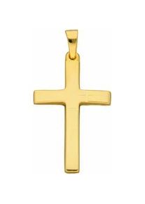 Ketten-Anhänger ADELIA ́S "585 Gold Kreuz Anhänger" Schmuckanhänger Gr. Damen, Gelbgold 585, goldfarben (gold) Damen Goldschmuck für & Herren