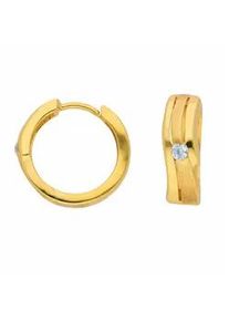 Paar Creolen ADELIA ́S "Damen Goldschmuck" Ohrringe Gr. Damen, Gelbgold 333, goldfarben (gold) Damen 333 Gold mit Zirkonia Goldschmuck für