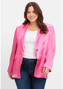 sheego loves miss goodlife Große Größen Satin-Blazer mit Kontrast-Innenfutter Gr. 50 pink geblümt von sheego für Damen