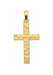 Ketten-Anhänger ADELIA ́S "333 Gold Kreuz Anhänger" Schmuckanhänger Gr. Damen, Gelbgold 333, goldfarben (gold) Damen Goldschmuck für & Herren