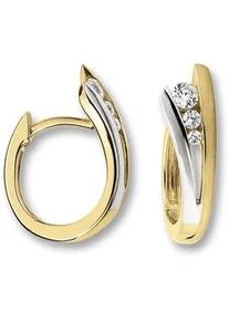 Paar Creolen ONE ELEMENT "Zirkonia Ohrringe aus 333 Gelbgold" Gr. Damen, mit Zirkonia, Gelbgold 333, goldfarben (gold) Damen Gold Schmuck