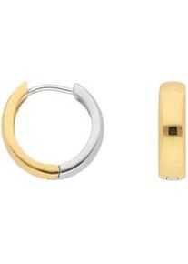 Paar Creolen ADELIA ́S "333 Weißgold Ohrringe Ø 13,8 mm" Gr. Damen, Gelbgold 333, silberfarben (silber) Damen Goldschmuck für