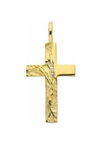 Ketten-Anhänger ADELIA ́S "333 Gold Kreuz Anhänger mit Zirkonia" Schmuckanhänger Gr. Damen, mit Zirkonia, Gelbgold 333, goldfarben (gold) Damen mit Zirkonia Goldschmuck für & Herren