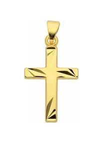 Ketten-Anhänger ADELIA ́S "585 Gold Kreuz Anhänger" Schmuckanhänger Gr. Damen, Gelbgold 585, goldfarben (gold) Damen Goldschmuck für & Herren