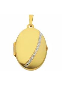 Ketten-Anhänger ADELIA ́S "Damen Goldschmuck 333 Gold Medaillon Anhänger" Schmuckanhänger Gr. Weißgold 333, goldfarben (gold) Damen 333 Gold Goldschmuck für