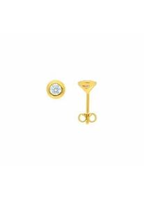 Paar Ohrhänger ADELIA ́S "1 585 Gold Ohrringe / Ohrstecker mit Zirkonia" Gr. Damen, Gelbgold 585, goldfarben (gold) Damen mit Zirkonia Goldschmuck für