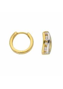 Paar Creolen ADELIA ́S "Damen Goldschmuck" Ohrringe Gr. Damen, Gelbgold 333, goldfarben (gold) Damen 333 Gold mit Zirkonia Goldschmuck für