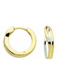 Paar Creolen ADELIA ́S "Damen Goldschmuck" Ohrringe Gr. Damen, Gelbgold 333, goldfarben (gold) Damen 333 Gold mit Zirkonia Goldschmuck für