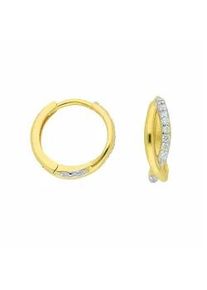 Paar Creolen ADELIA ́S "Damen Goldschmuck" Ohrringe Gr. Damen, Gelbgold 333, goldfarben (gold) Damen 333 Gold mit Zirkonia Goldschmuck für