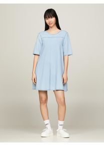 Tommy Jeans A-Linien-Kleid »TJW CHAMBRAY A-LINE SS DRESS EXT«, mit Tommy Jeans Flagge