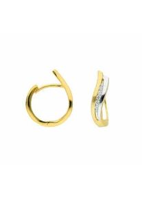 Paar Creolen ADELIA ́S "Damen Goldschmuck" Ohrringe Gr. Damen, Gelbgold 585, goldfarben (gold) Damen mit Zirkonia Goldschmuck für