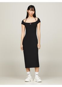 Tommy Jeans Jerseykleid »TJW MIDI BADGE RIB DRESS EXT«, mit Tommy Jeans Flagge