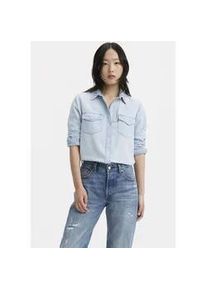 Levi's Jeansbluse LEVI'S "ICONIC WESTERN" Gr. M (38), blau (bling x) Damen Blusen mit Strass- und Glitzerapplikationen auf dem Kragen