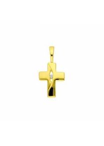 Kette ohne Anhänger ADELIA ́S "333 Gold Kreuz mit Zirkonia" Halsketten Gr. Gelbgold 333, goldfarben (gold) Damen Kettenanhänger Halsschmuck Schmuckset - Set mit Halskette