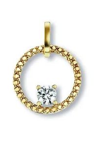 Ketten-Anhänger ONE ELEMENT "Zirkonia Anhänger aus 333 Gelbgold" Schmuckanhänger Gr. Damen, mit Zirkonia, Gelbgold 333, goldfarben (gold) Damen Gold Schmuck