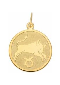 Ketten-Anhänger ADELIA ́S "333 Gold Sternzeichen Anhänger Stier Ø 16 mm" Schmuckanhänger Gr. Damen, Stier, Gelbgold 333, goldfarben (gold) Damen Goldschmuck für & Herren