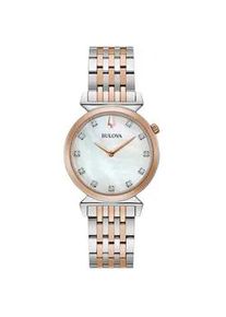 Quarzuhr Bulova "98P192" Armbanduhren rosegold (silberfarben, roségoldfarben) Damen Armbanduhr, Damenuhr, wasserdicht bis 30 bar, Saphirglas, Diamant