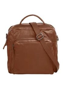 Umhängetasche wouwou Gr. B/H/T: 32cm x 32cm x 14cm onesize, braun (cognac) Damen Taschen echt Leder