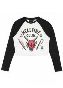 Heroes Damen-T-Shirt Stranger Things - Hellfire Club Crop Top Raglan (größe L)